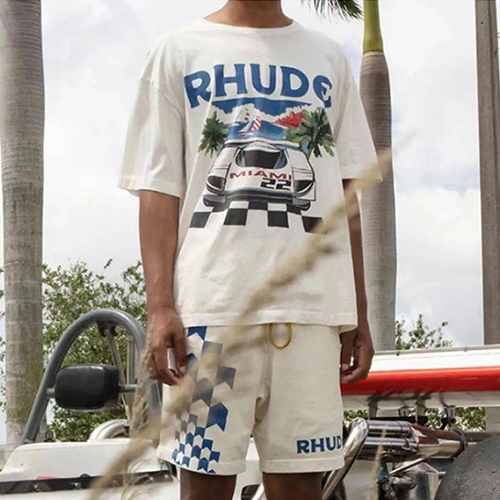 Rhude Racing Car Printing Casual TEE (2072)
